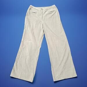 Talbots Woman’s Size 12W Stretch Waist Corduroy Wide Leg Flared‎ Beige 30x28